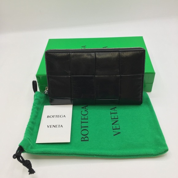 Bottega Veneta Handbags - Bottega Veneta Cassette Zip Around Wallet Black